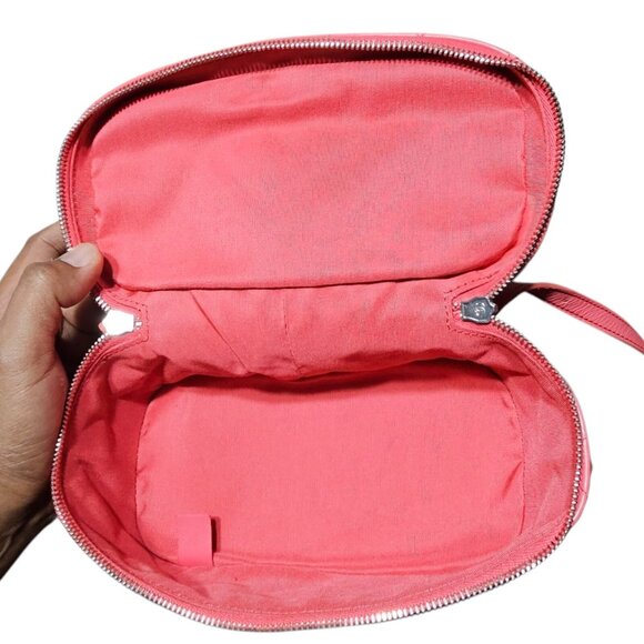 CHANEL Quilted Crumpled Leather Clear Backpack Handbag Pink Chain Zip Around CC - Picture 14 of 16